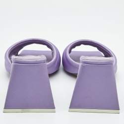 Pre Owned The Attico Light Purple Satin Devon Slide Sandals Size 41