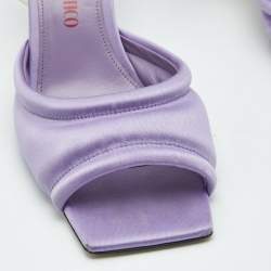 Pre Owned The Attico Light Purple Satin Devon Slide Sandals Size 41