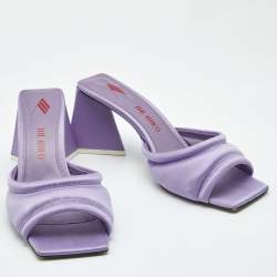 Pre Owned The Attico Light Purple Satin Devon Slide Sandals Size 41