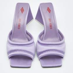 Pre Owned The Attico Light Purple Satin Devon Slide Sandals Size 41
