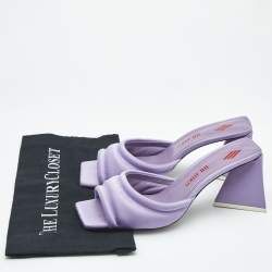 Pre Owned The Attico Light Purple Satin Devon Slide Sandals Size 41