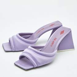 Pre Owned The Attico Light Purple Satin Devon Slide Sandals Size 41