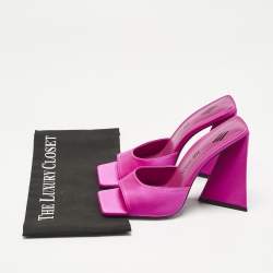 Pre Owned The Attico Pink Satin Devon Slide Sandals Size 39