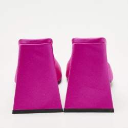 Pre Owned The Attico Pink Satin Devon Slide Sandals Size 39