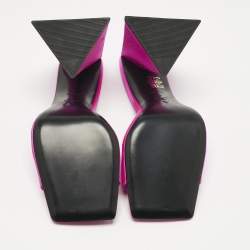 Pre Owned The Attico Pink Satin Devon Slide Sandals Size 39