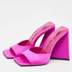 Pre Owned The Attico Fuchsia Satin Devon Slide Sandals Size 37