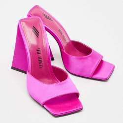 Pre Owned The Attico Fuchsia Satin Devon Slide Sandals Size 37