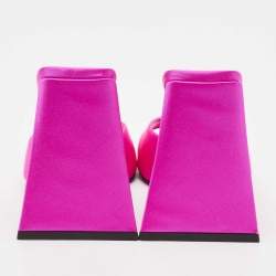 Pre Owned The Attico Fuchsia Satin Devon Slide Sandals Size 37