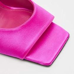 Pre Owned The Attico Fuchsia Satin Devon Slide Sandals Size 37