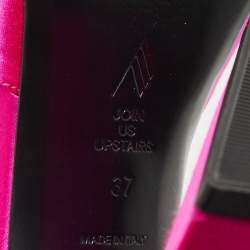 Pre Owned The Attico Fuchsia Satin Devon Slide Sandals Size 37