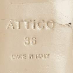 Pre Owned The Attico Black Canvas Crystal Embellished Mules Size 36