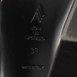 Pre Owned The Attico Black Satin Devon Block Heel Slide Sandals Size 39