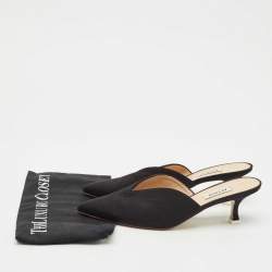 Pre Owned The Attico Black Canvas Venus Pointed Toe Mules Size 40