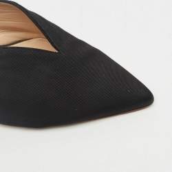 Pre Owned The Attico Black Canvas Venus Pointed Toe Mules Size 40