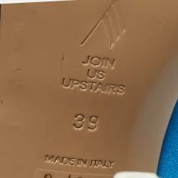 Pre Owned The Attico Blue Satin Venus Ankle Wrap Pointed Toe Pumps Size 39