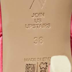 Pre Owned The Attico Pink Satin Venus Pointed Toe Ankle Tie Pumps Size 38