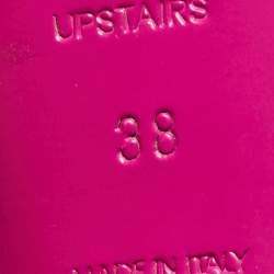 Pre Owned The Attico Fuchsia Satin Venus Pointed Toe Ankle Wrap Pumps Size 38