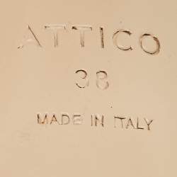 Pre Owned The Attico White Patent Leather Monica Mules Size 38