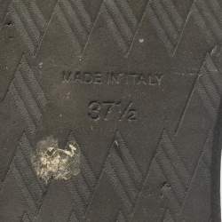 Pre Owned The Attico Black Leather Selene Mid Calf Boots Size 37.5