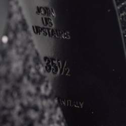 Pre Owned The Attico Devon Size 35.5 Black Glitter Slide Sandals