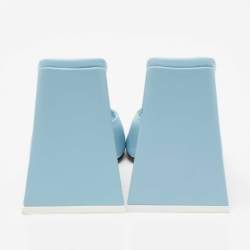 Pre Owned The Attico Sky Blue Leather Devon Open Toe Sandals Size 39