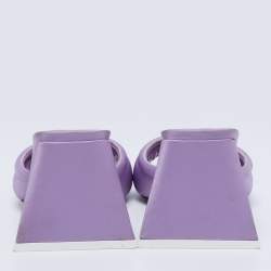 Pre Owned The Attico Purple Fabric Devon Mules Size 37