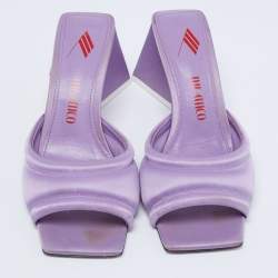 Pre Owned The Attico Purple Fabric Devon Mules Size 37