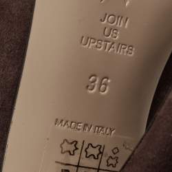 Pre Owned The Attico Brown Suede Venus Ankle Wrap Pumps Size 36