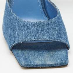 Pre Owned The Attico Blue Denim Devon Slide Sandals Size 39