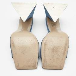 Pre Owned The Attico Blue Denim Devon Slide Sandals Size 39