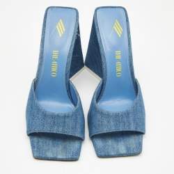 Pre Owned The Attico Blue Denim Devon Slide Sandals Size 39