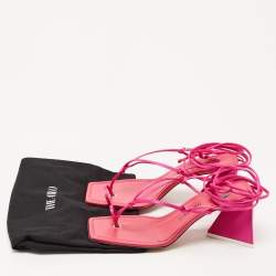 The Attico Pink Satin Ankle Tie Sandals Size 38