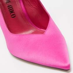 Pre Owned The Attico Pink Satin Venus Ankle Wrap Pumps Size 39