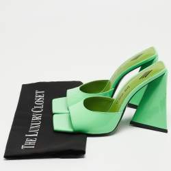 The Attico Green Patent Devon Open Sandals Size 38