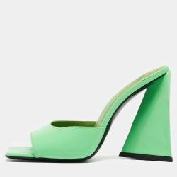 The Attico Green Patent Devon Open Sandals Size 38