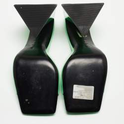 The Attico Green Patent Devon Open Sandals Size 38