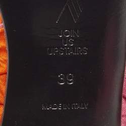 Pre Owned The Attico Orange/Pink Satin Ankle Tie Sandals Size 39