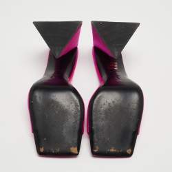 The Attico Pink Satin Devon Slide Size 40