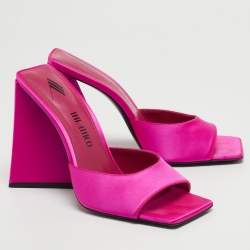 The Attico Pink Satin Devon Slide Size 40