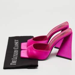 The Attico Pink Satin Devon Slide Size 40
