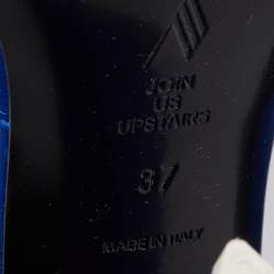 Pre Owned The Attico Blue Satin Devon Slide Sandals Size 37