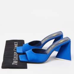 Pre Owned The Attico Blue Satin Devon Slide Sandals Size 37