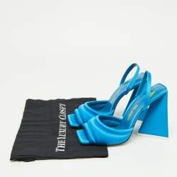 The Attico Blue Satin Devon Ankle Strap Sandals Size 37