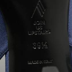 Pre Owned The Attico Navy Blue Satin Venus Wrap Pumps Size 39.5