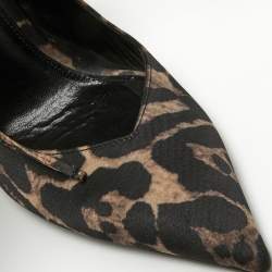 The Attico Beige/Black Leopard Prints Pointed Toe Pumps Size 40
