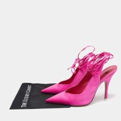 The Attico Pink Satin Venus Ankle Wrap Pumps Size 38