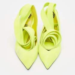 The Attico Green Suede Venus Ankle Wrap Pumps Size 36
