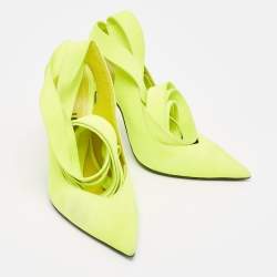 The Attico Green Suede Venus Ankle Wrap Pumps Size 36