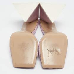 Pre Owned The Attico Purple Embossed Croc Devon Sandals Size 36