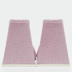 Pre Owned The Attico Purple Embossed Croc Devon Sandals Size 36